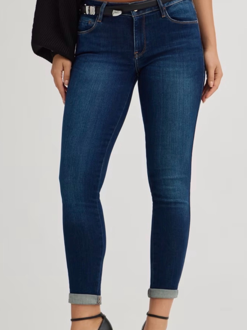 NWOT GUESS “ Power Curvy Mid “ Dark Blue High-Rise Skinny Jeans - Women